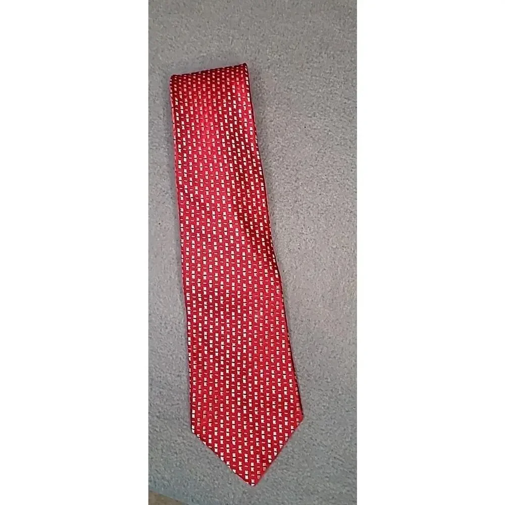 VTG Silk Research Institute Red Silk Tie Designer Luxe